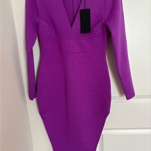 Fashion Nova Vibrant Purple Long Sleeve Dress
